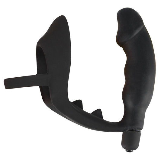 Black Velvets Cock Ring And Vibrating Anal Plug