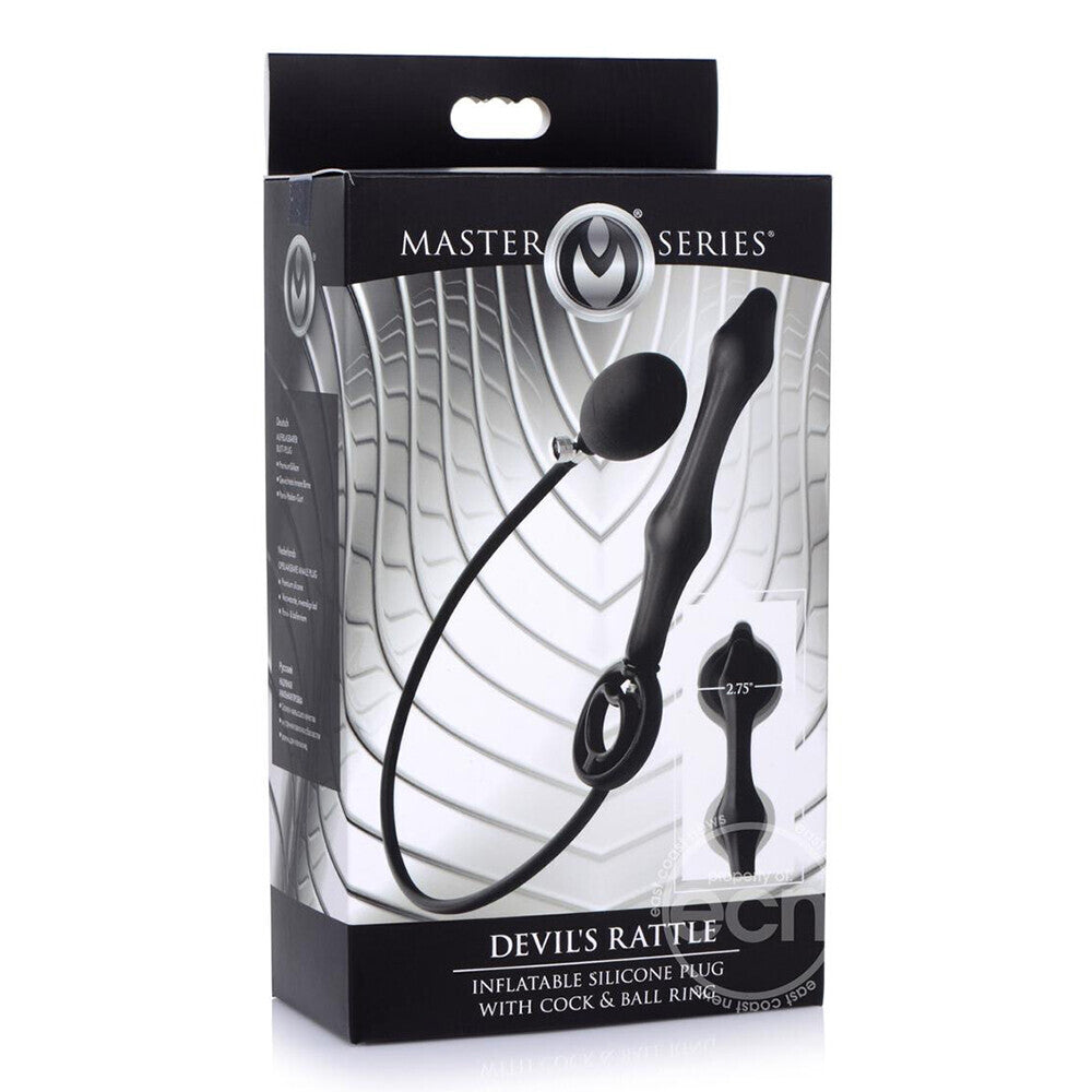 Master Series Devils Rattle Inflatable Anal Plug With Cock Ring