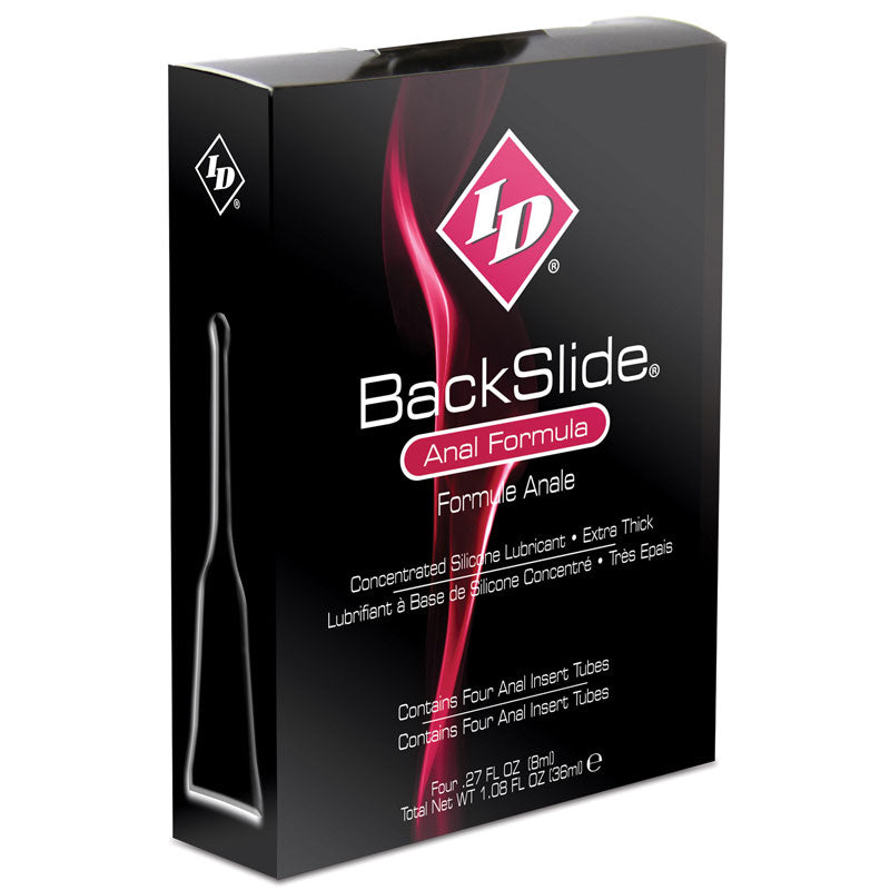 ID BackSlide Anal Formula Lubricant Insert Tubes 4 x 8ml