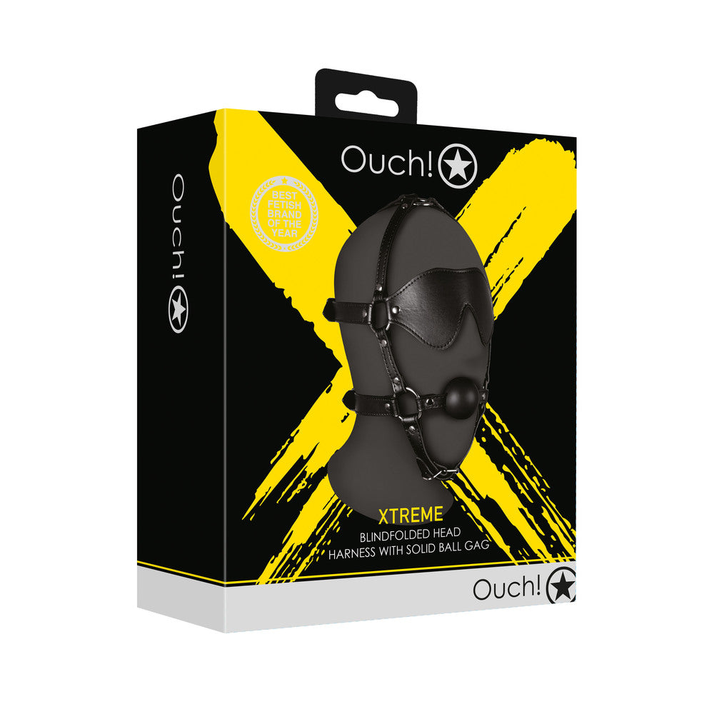 Ouch Xtreme Blindfolded Harness With Solid Ball Gag